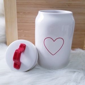 NWT Rae Dunn Red Heart Canister